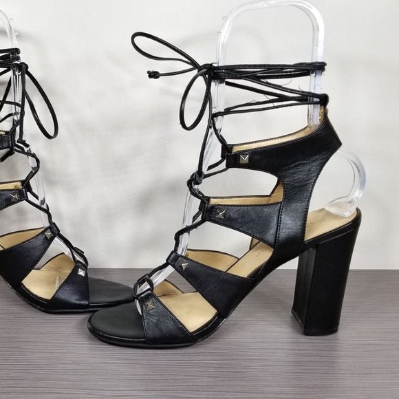 Ivanka Trump Black Strappy Heels - Picture 6 of 11